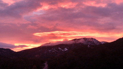 Sun setting on the mountains Courtsey Kenny Allen